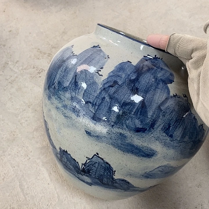 缸静*肉13xc景德镇陶瓷花盆微瑕