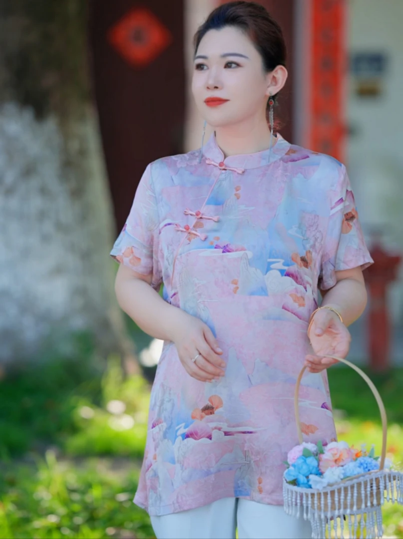 新中式重磅老料金标时尚高端版盘扣气质百搭中长上衣