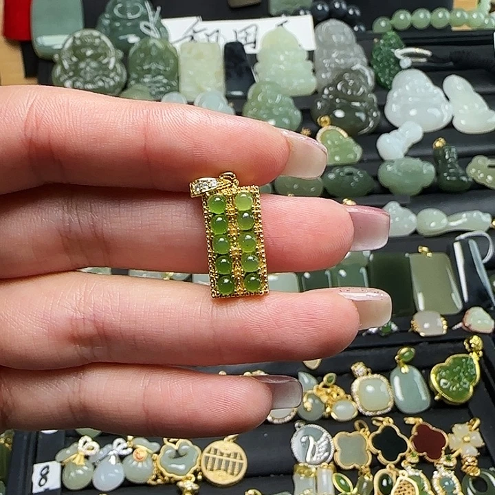 颈饰银S925镶嵌和田玉