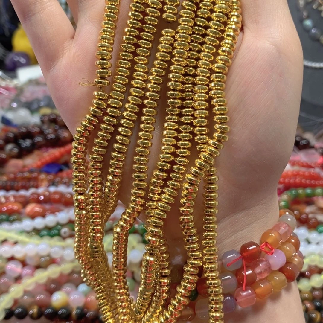 玛瑙/玉髓合金珠宝半成品金色隔片卡6mm到手两条