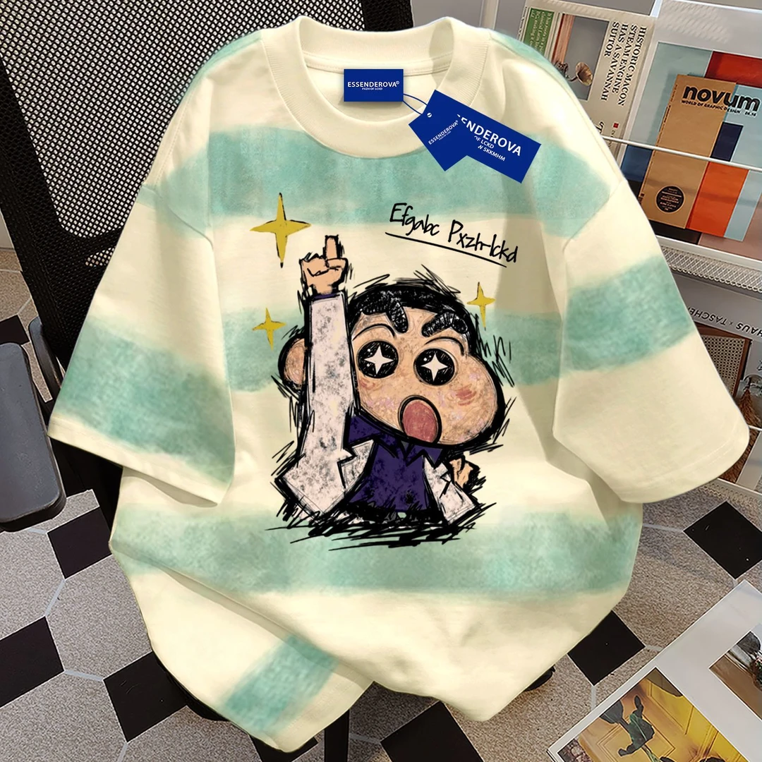 100%纯棉甜美学院风短袖t恤男女夏季爆款宽松高级圆领情侣上衣服