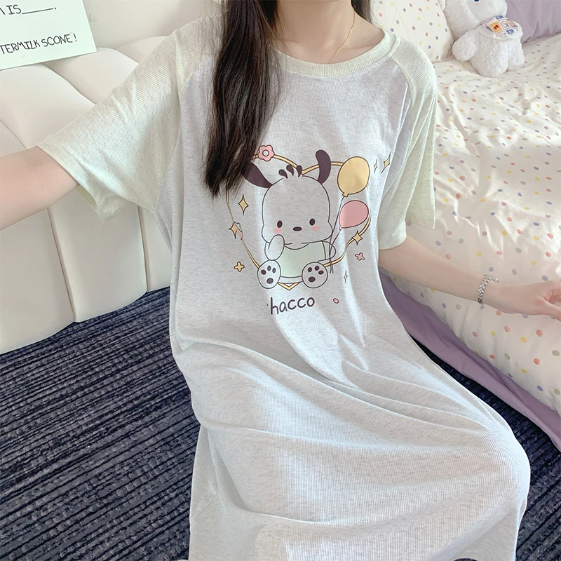 睡裙女2025新款夏季短袖13莫代尔棉高初中生12岁女孩大童15家居服