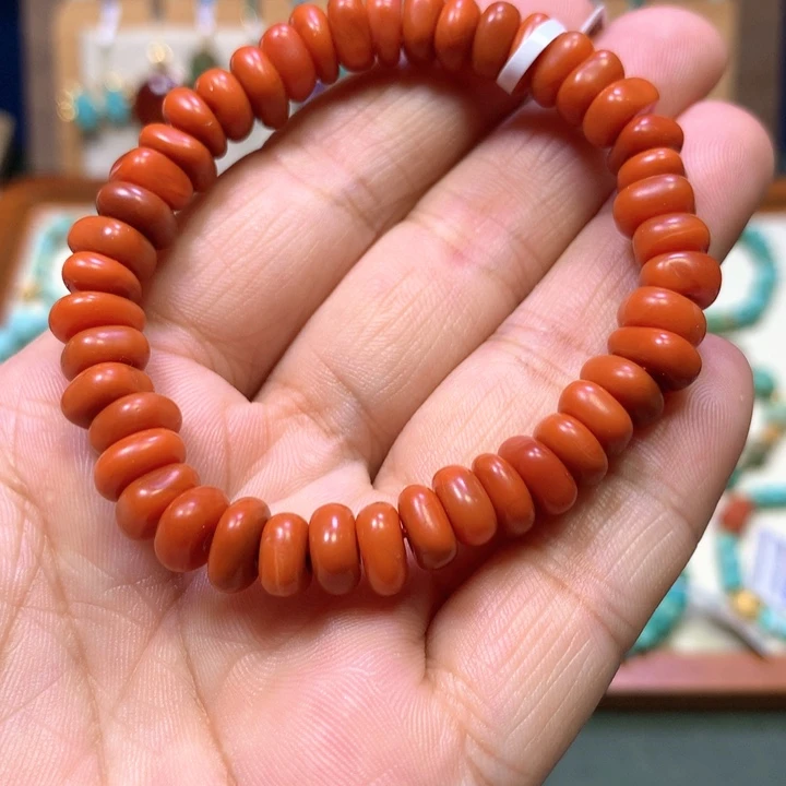 南红玛瑙未镶嵌藏扣8-9mm