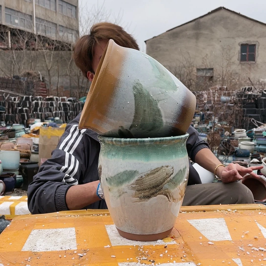 无铅玻璃宜兴紫砂花盆