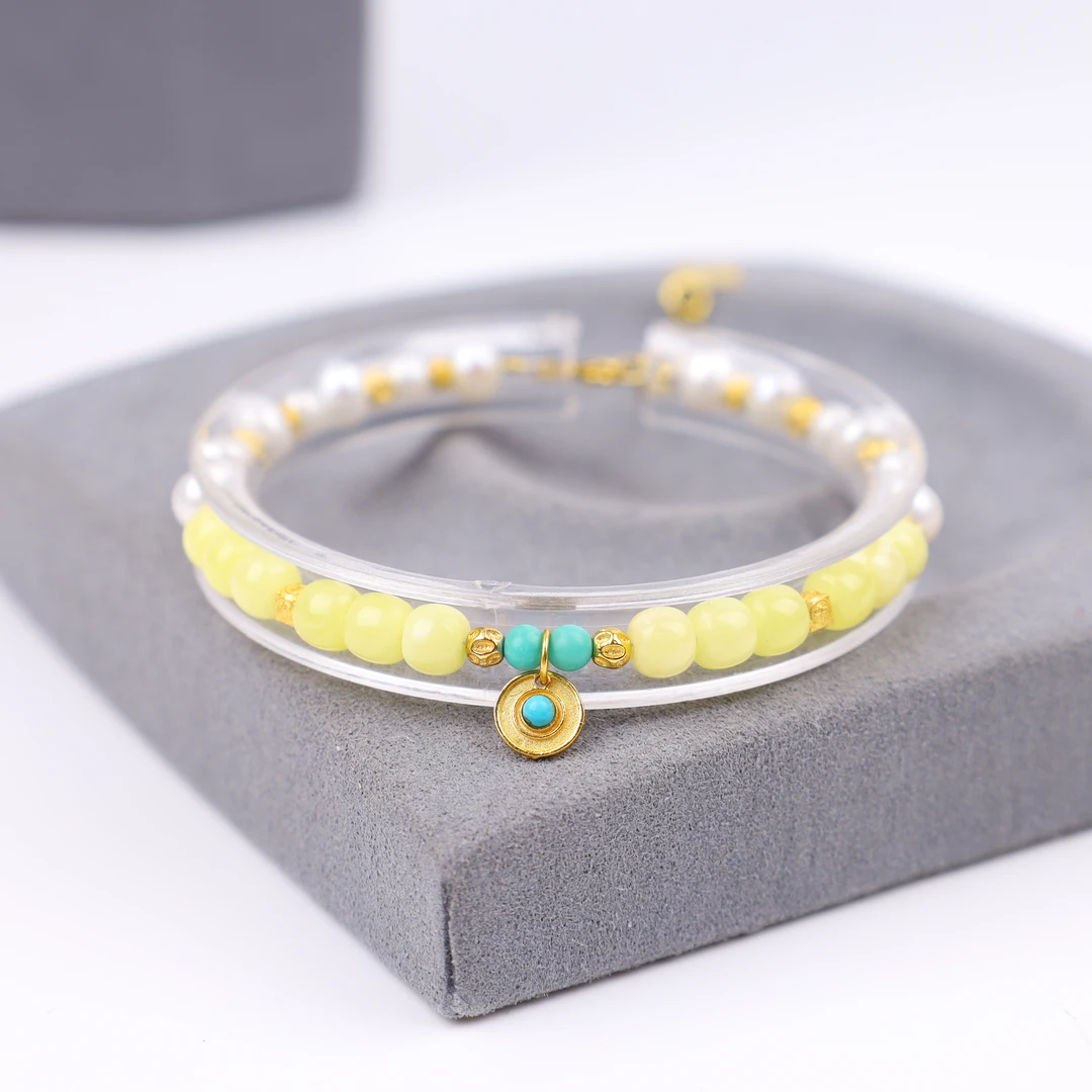 【心如珠宝赐福】平安喜乐 珍珠蜜蜡老型珠手链 YCZZ2654