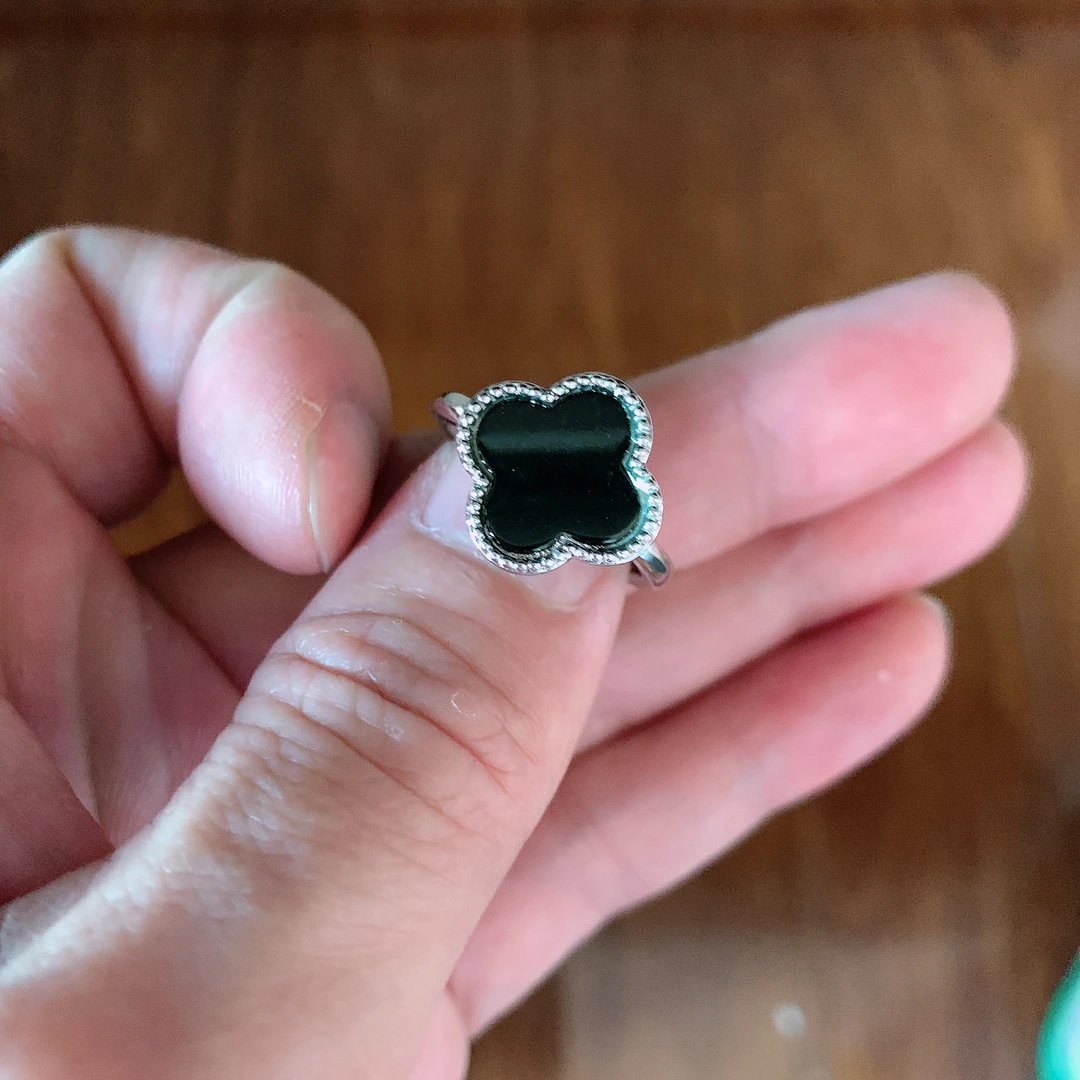 天然缅料a货 四叶草活口戒指209