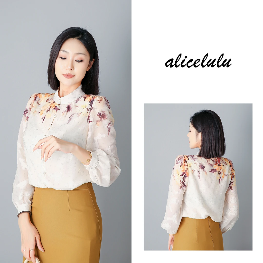 3 ALICE “繁花满肩”衬衫 优雅剪花 柔光钉珠 S2138975E