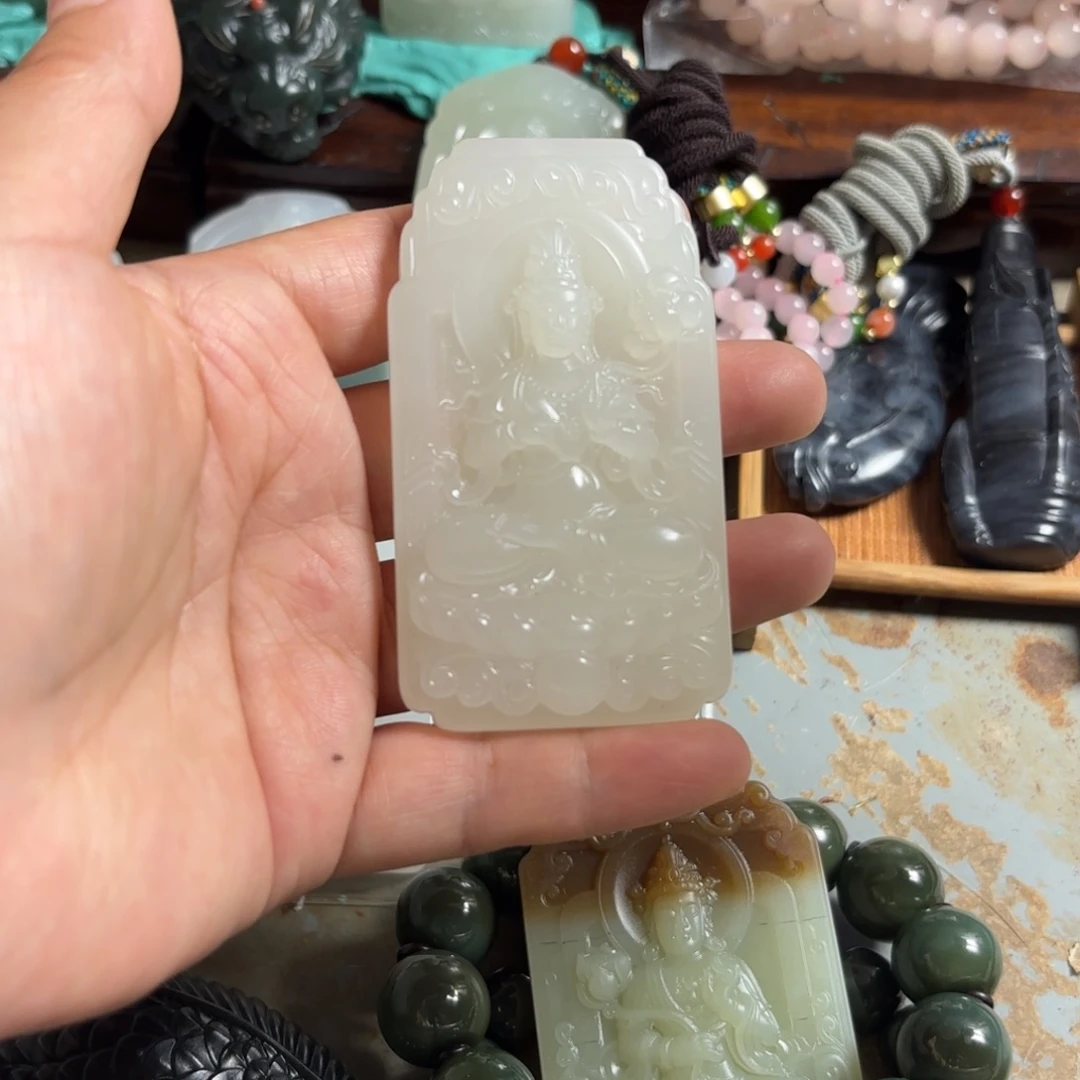 @***～和田玉未镶嵌挂件