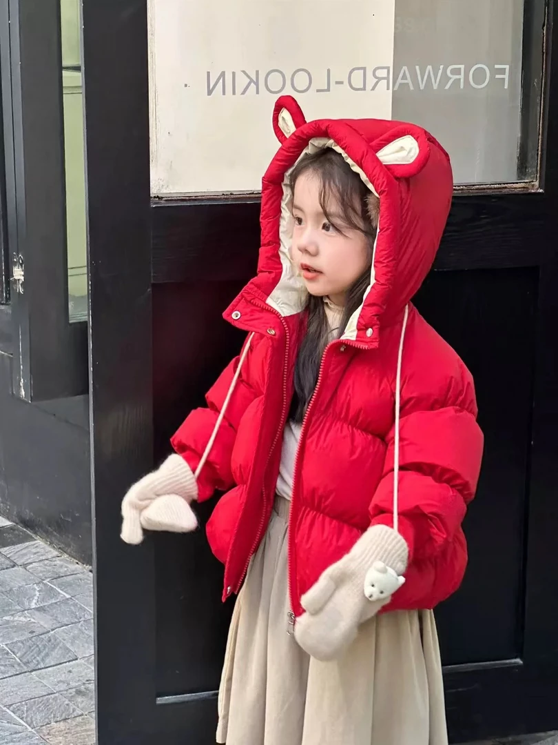 2024年新款实体店女童小童羽绒服可爱风加厚女童外套