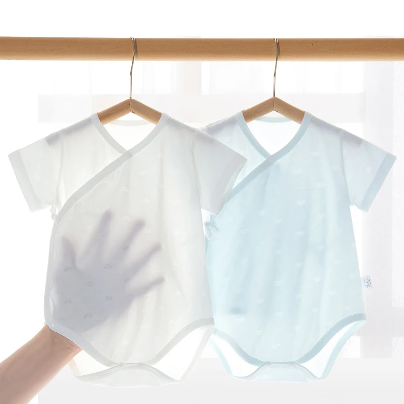 新生儿包屁衣短袖夏季薄款莫代尔宝宝连体衣爬爬服婴幼儿无骨睡衣