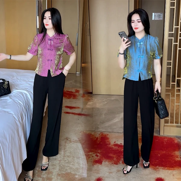 2025夏季短袖新款穿搭衬衫休闲时尚洋气气质显瘦减龄上衣2520