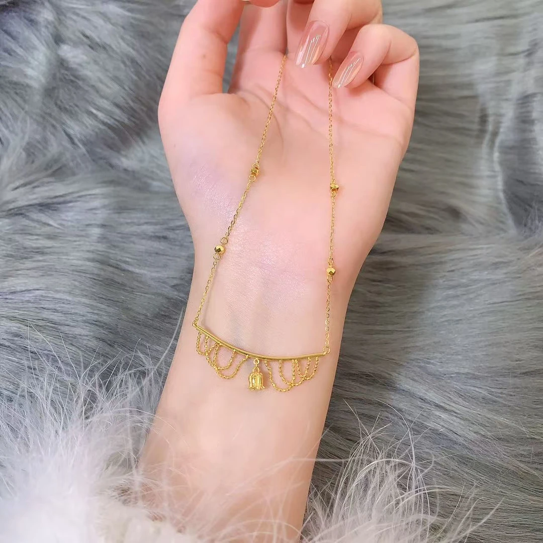 【伟新源】足金999 5G工艺 铃兰流苏套链4.9克