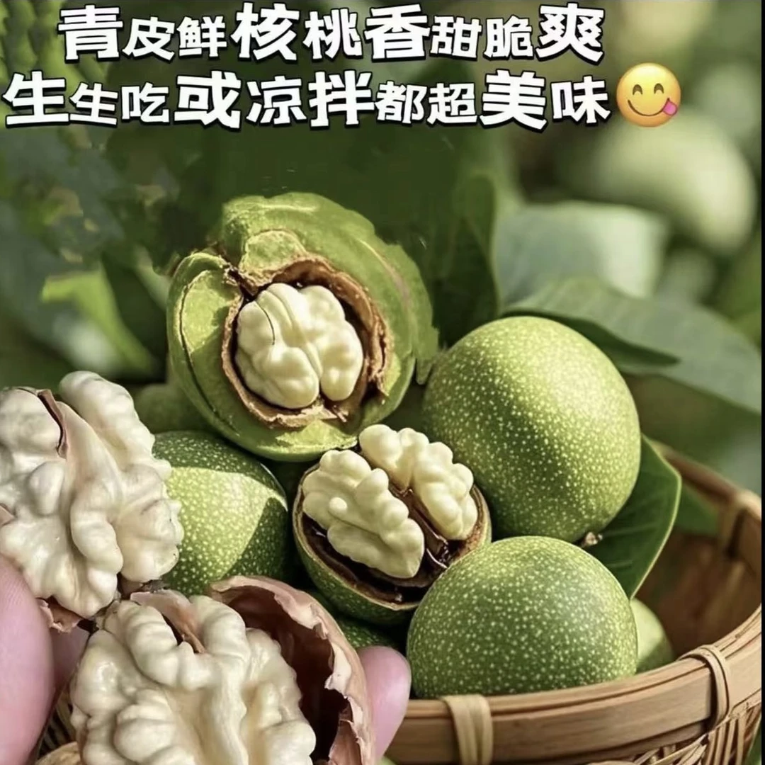 鲜核桃1斤/3斤/脱青皮顺风包邮(本地鲜核桃农家自产 新果新鲜湿核桃 嫩甜不涩)