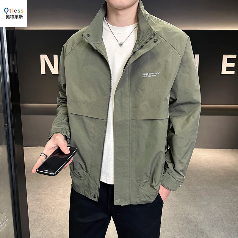 OTLESS/奥特莱斯立领夹克外套百搭潮流韩版工装春秋帅气修身男士