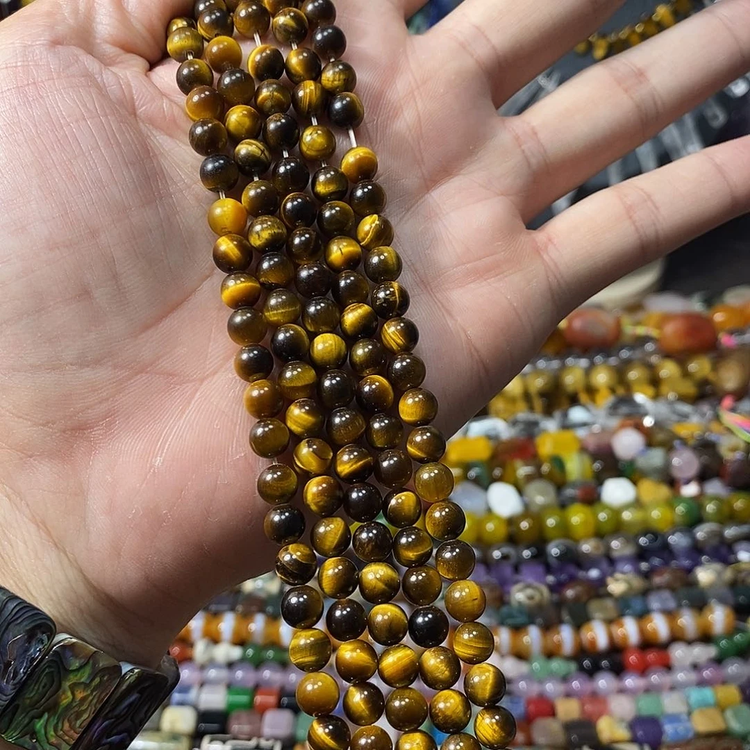 石英质玉未镶嵌，A品虎眼6mm，