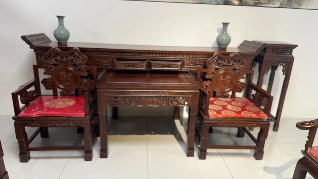 麒麟豪华带屉中堂六件套