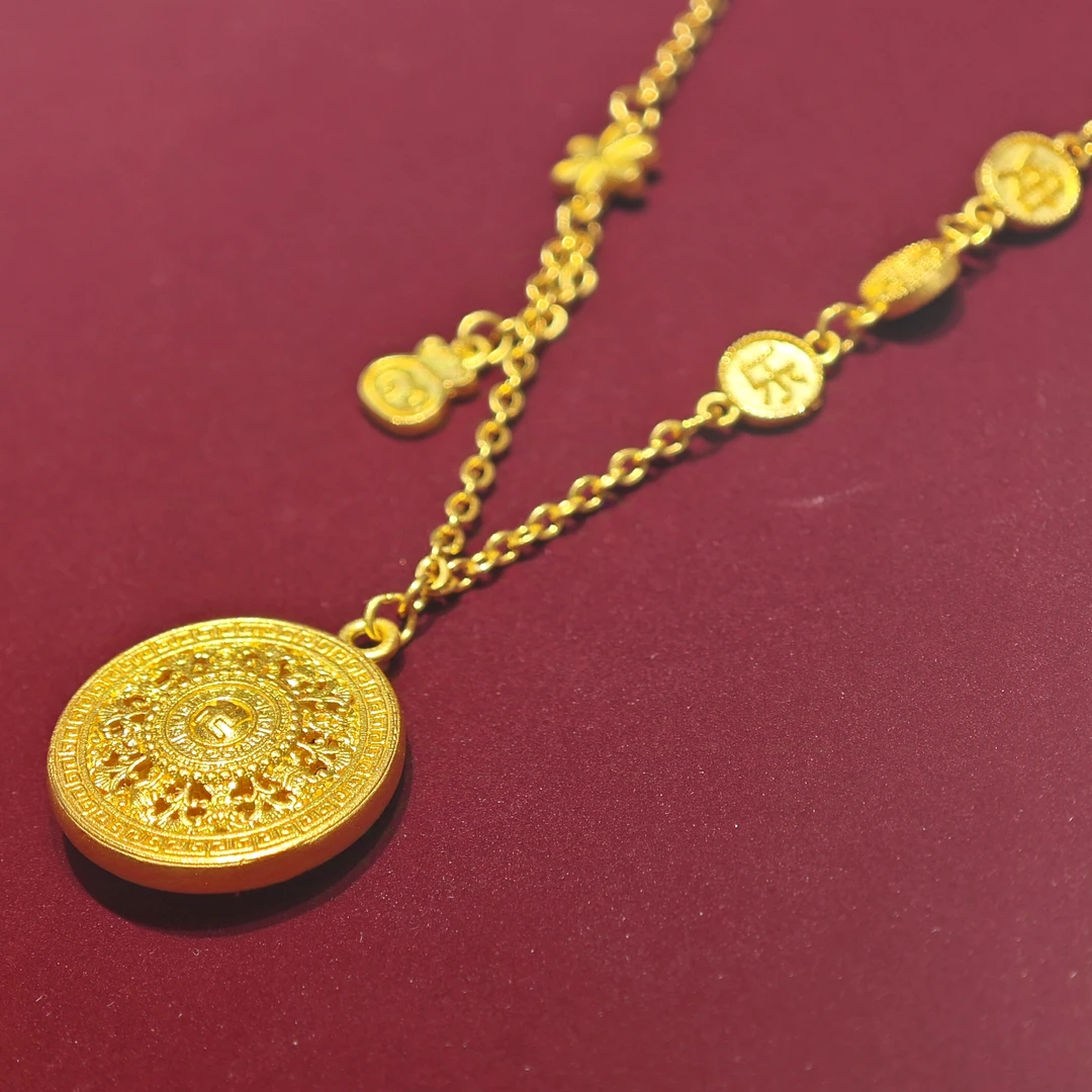 【八宝罗盘套链】足金999经典八宝套链礼物国潮新中式水贝黄金直播