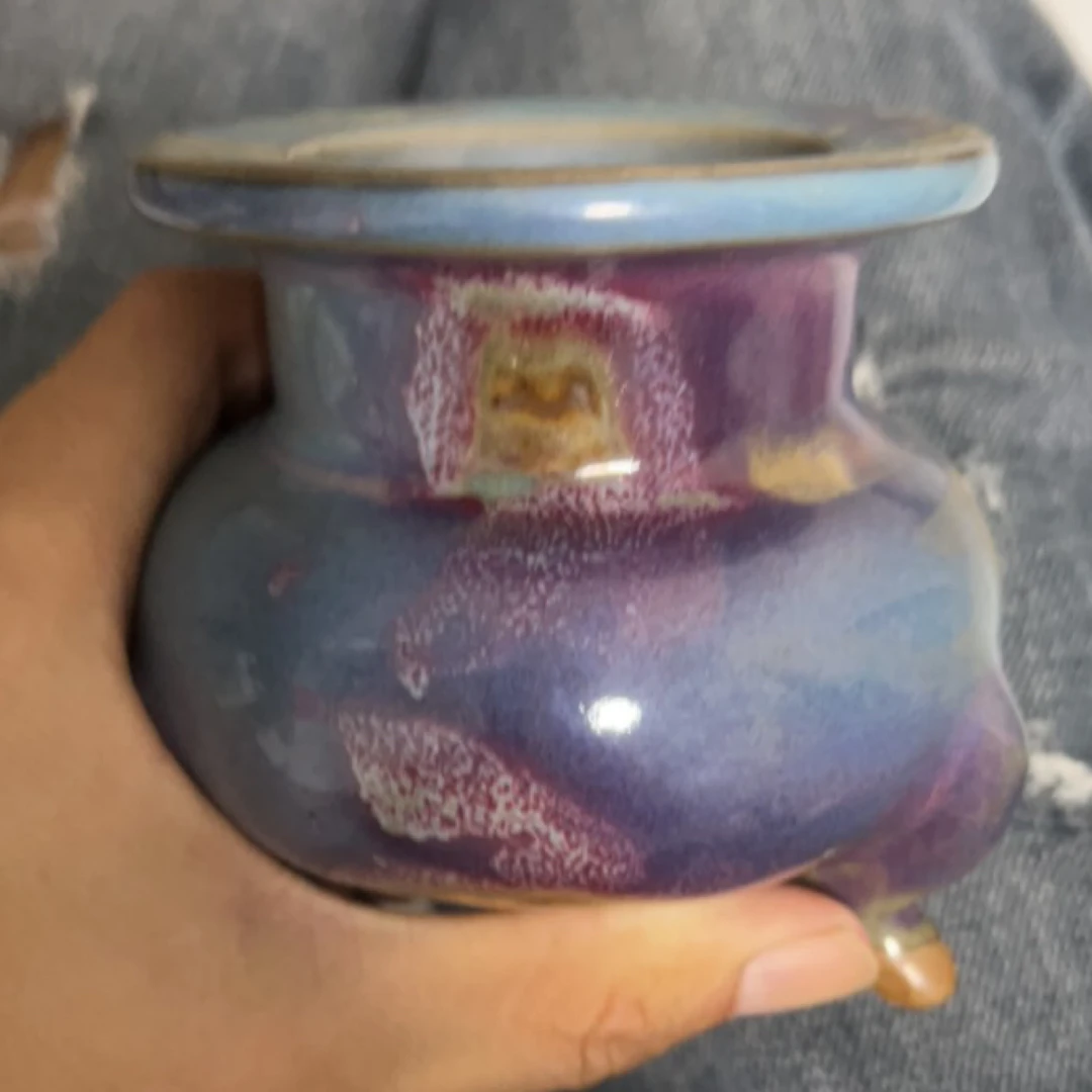 钧窑三足炉非常漂亮的一件