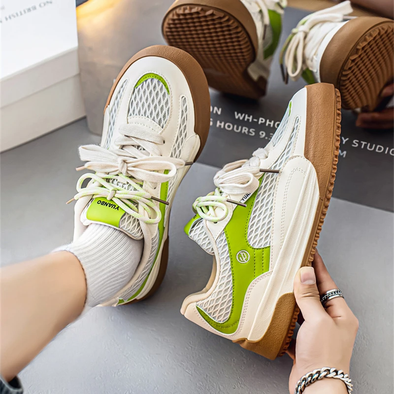 男鞋子潮鞋2025低帮板鞋男生韩版百搭运动港风夏季网面透气德训鞋