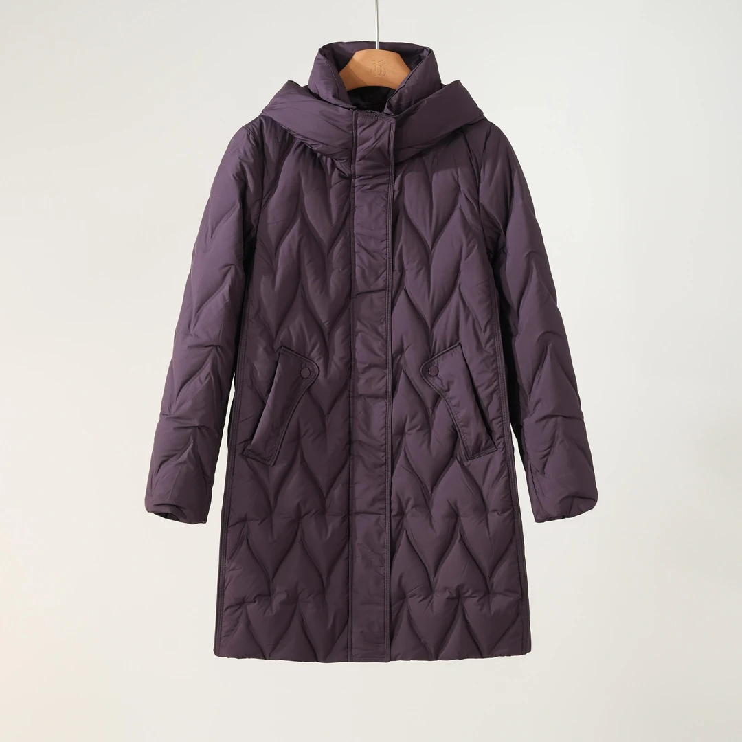 西子/【巡航】90白鸭绒压胶绗缝宽松廓形连帽羽绒服/YRHJ0475