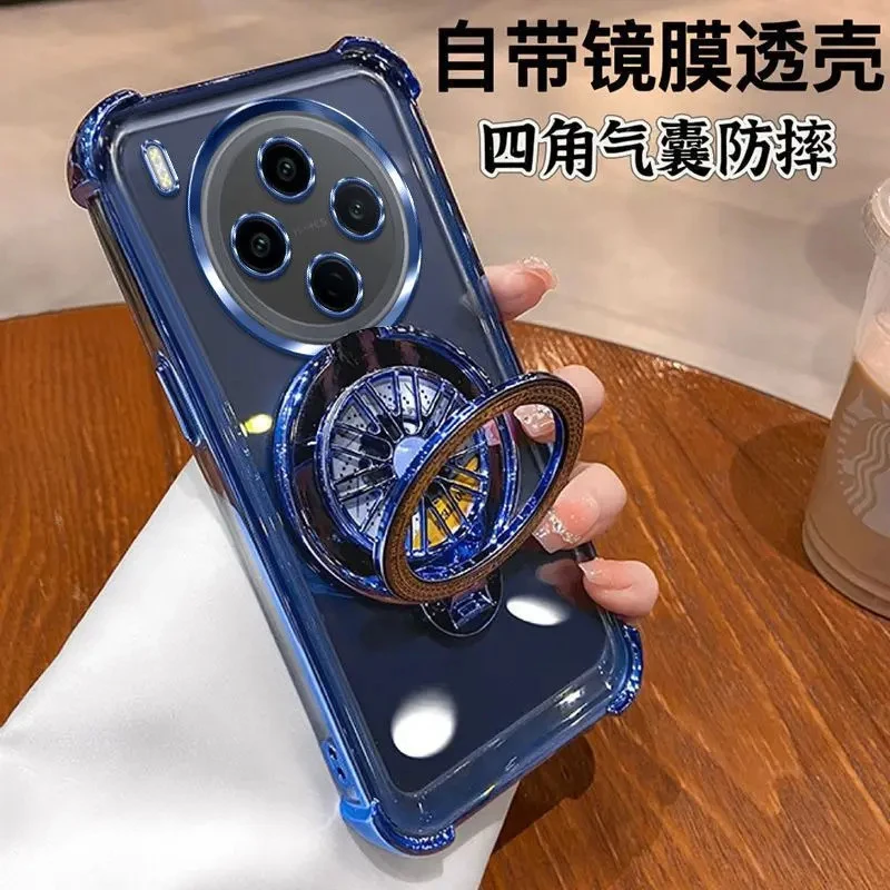 适用vivoY500Pro手机壳网红男女款V2516A解压旋转陀螺支架透明壳.