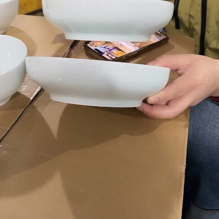 瓷片玉泥青瓷7英寸清韵深盘两个，包邮