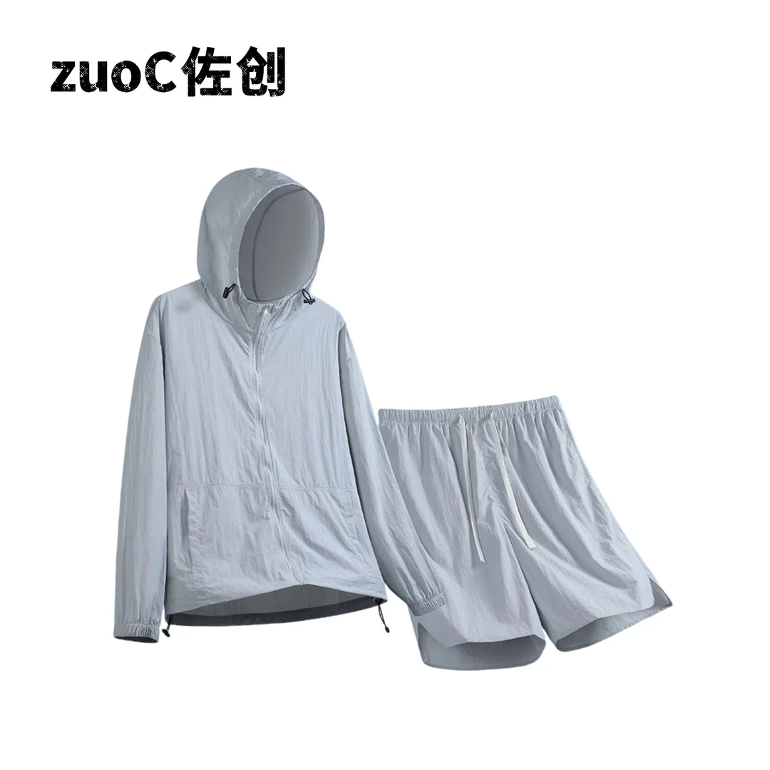 zuoC佐创/户外旅行薄款透气防晒衣速干轻薄防紫外线防晒套装6288