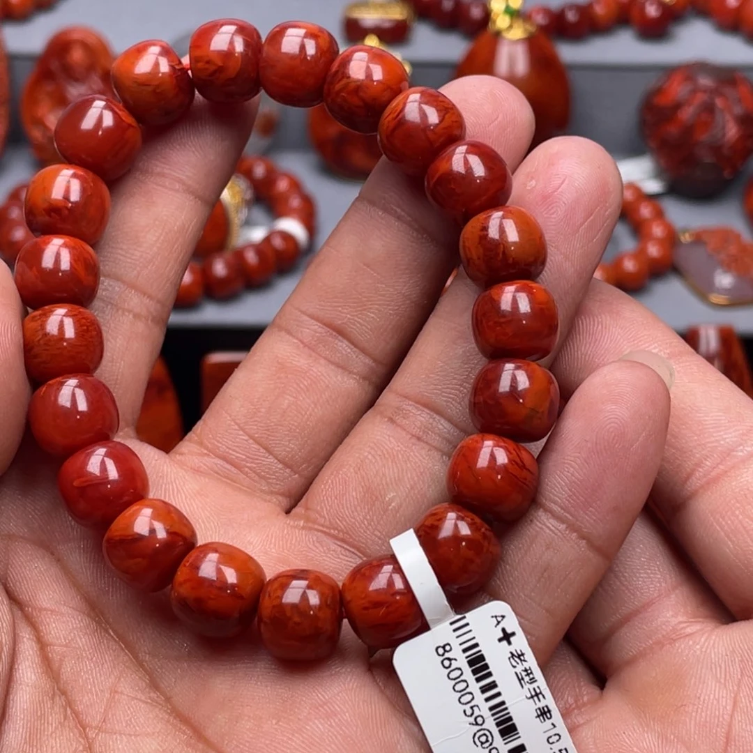 南红玛瑙未镶嵌珠宝奇石单圈10➕