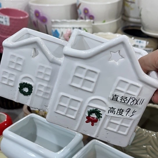 多肉绿植陶瓷花盆9.9包邮，有孔