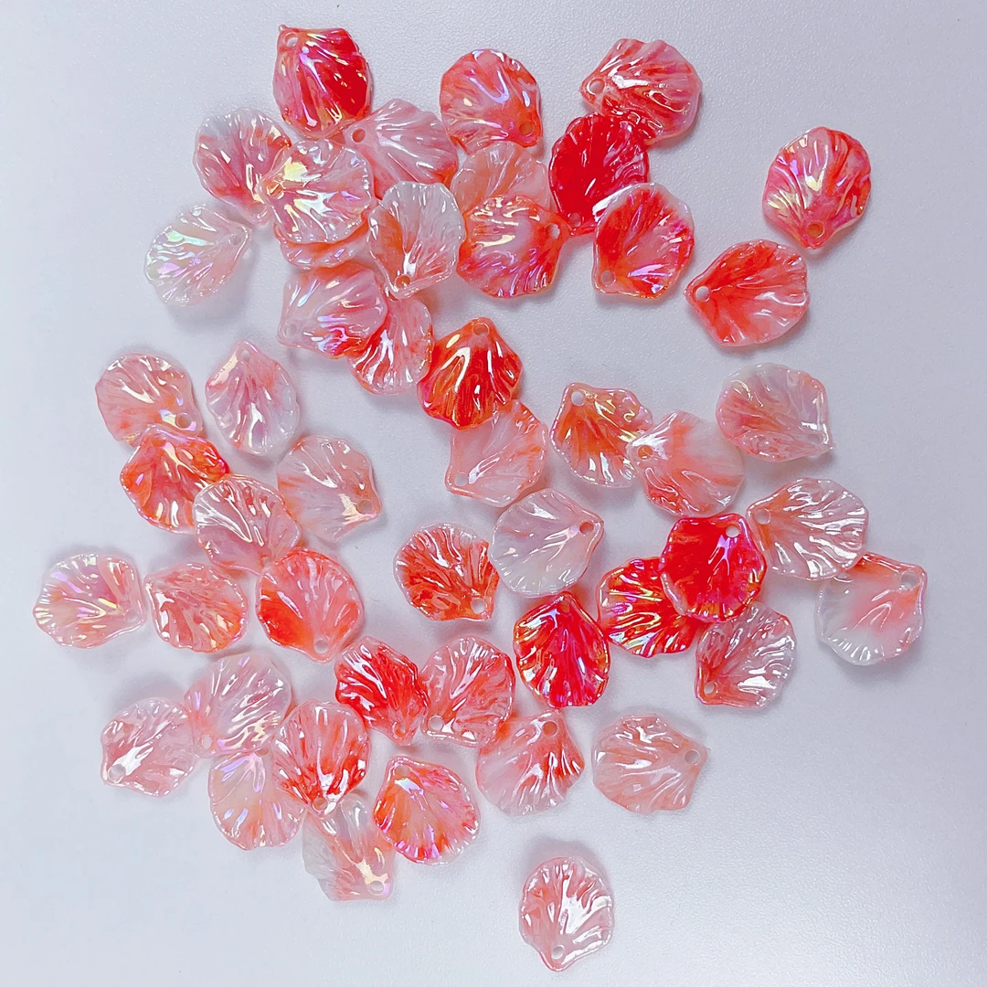（单花瓣）牡丹花 仿玉双色渐变贝壳花瓣 15×17mm手工diy饰品配件