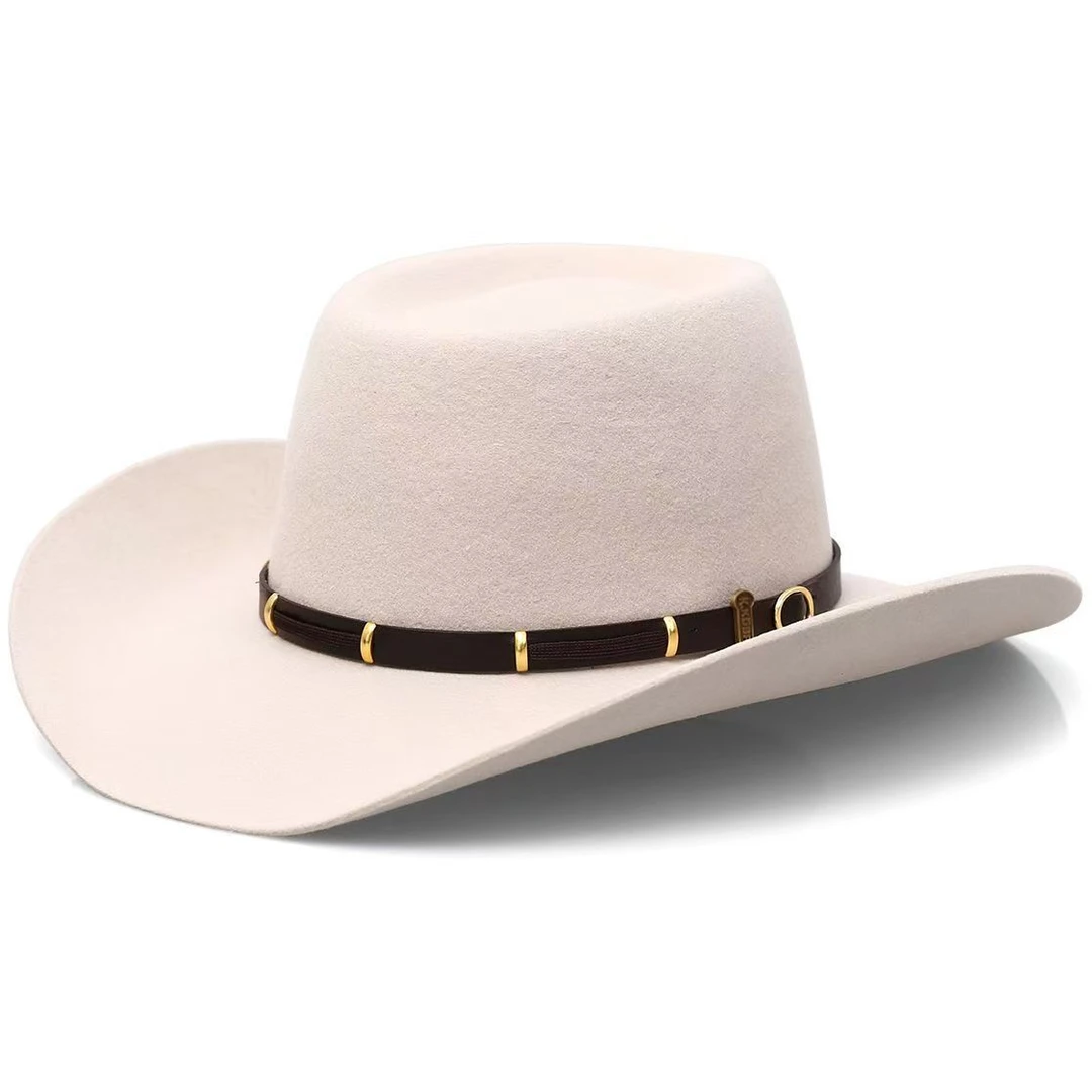 藏式礼帽女款藏帽羊毛新款藏式礼帽牛仔帽女士羊毛大檐帽时尚西部