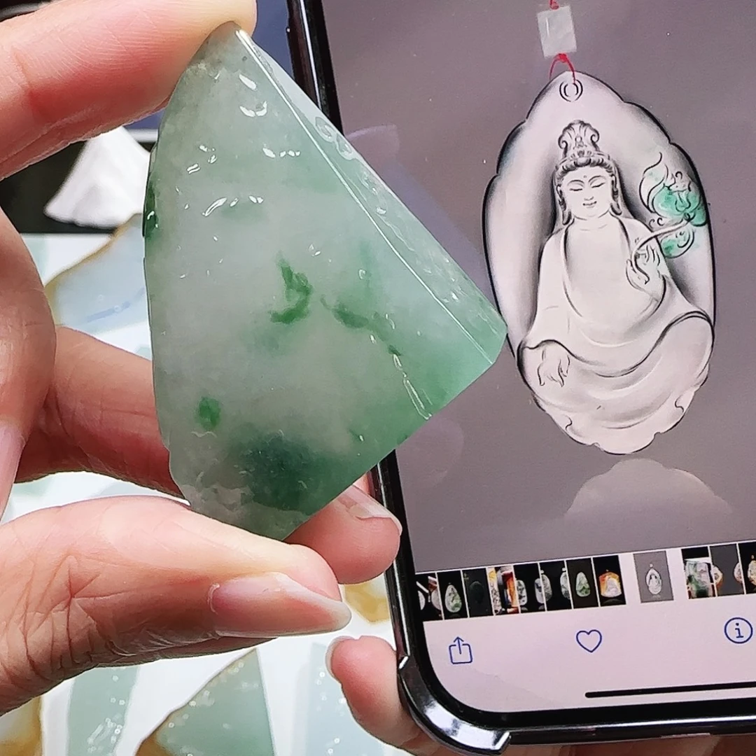 定制翡翠未镶嵌缅甸翡翠挂件