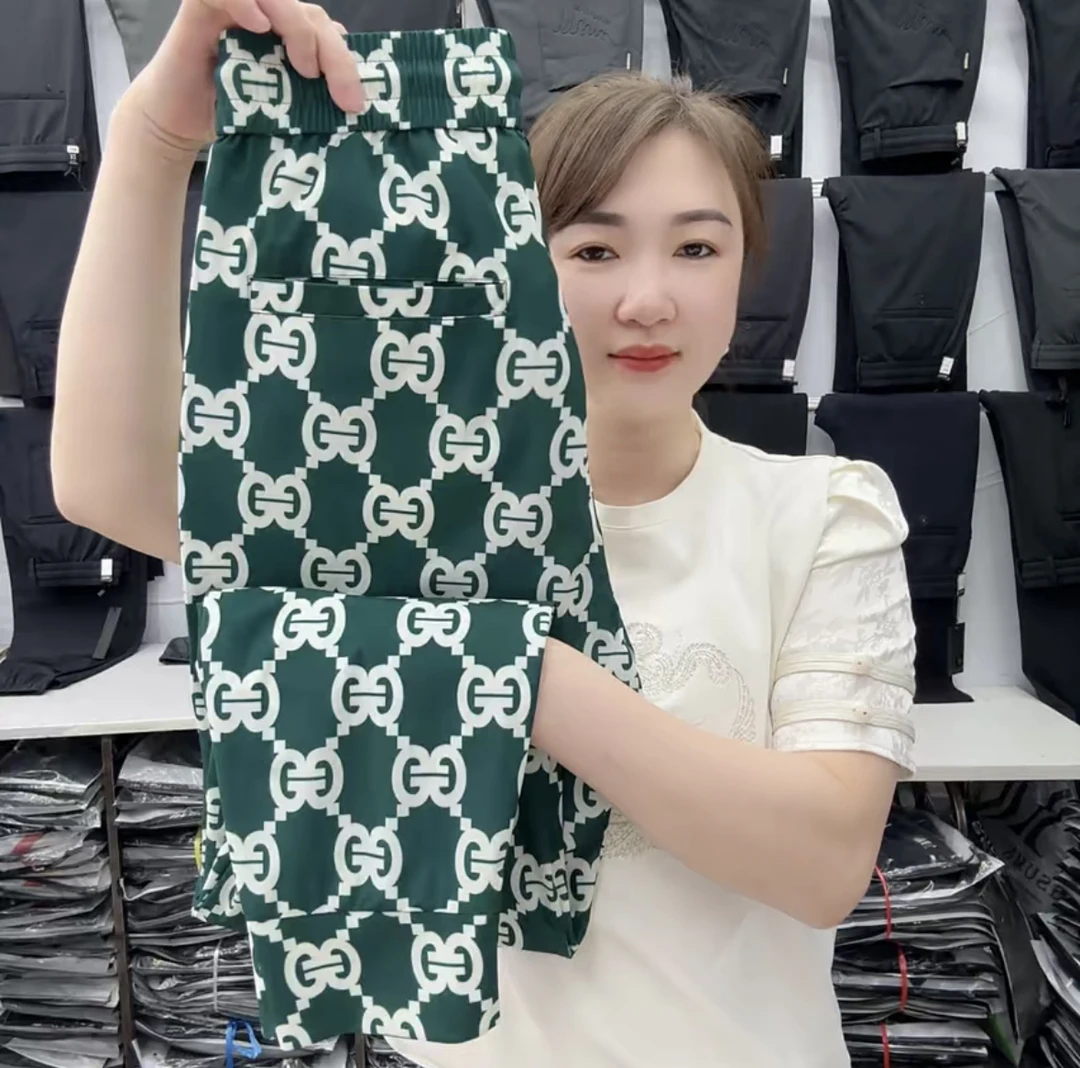 薄款宽松印花时尚休闲裤花色6683