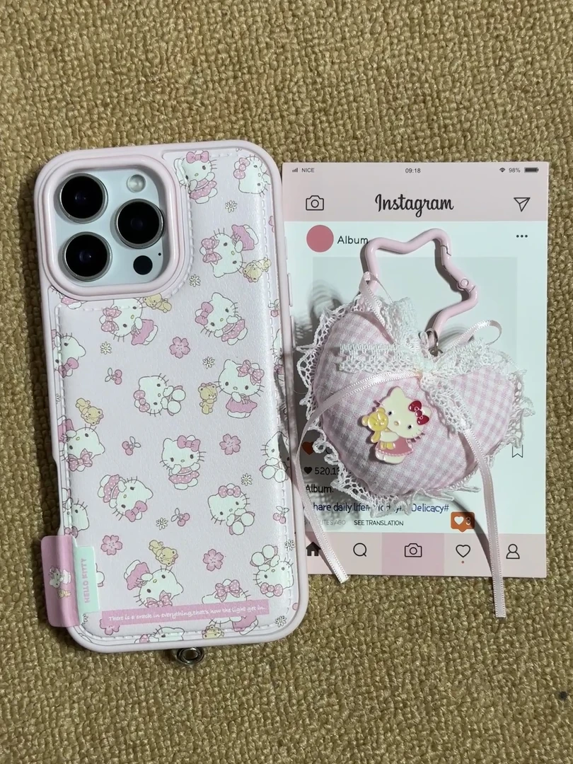 韩风仿皮卡通可爱猫咪适用iPhone16手机壳17promax标签苹果16pro