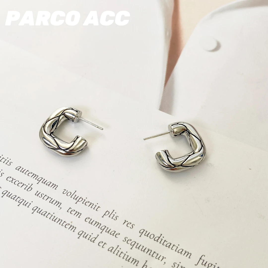 铜合金耳饰 D504 树藤做旧C圈耳钉