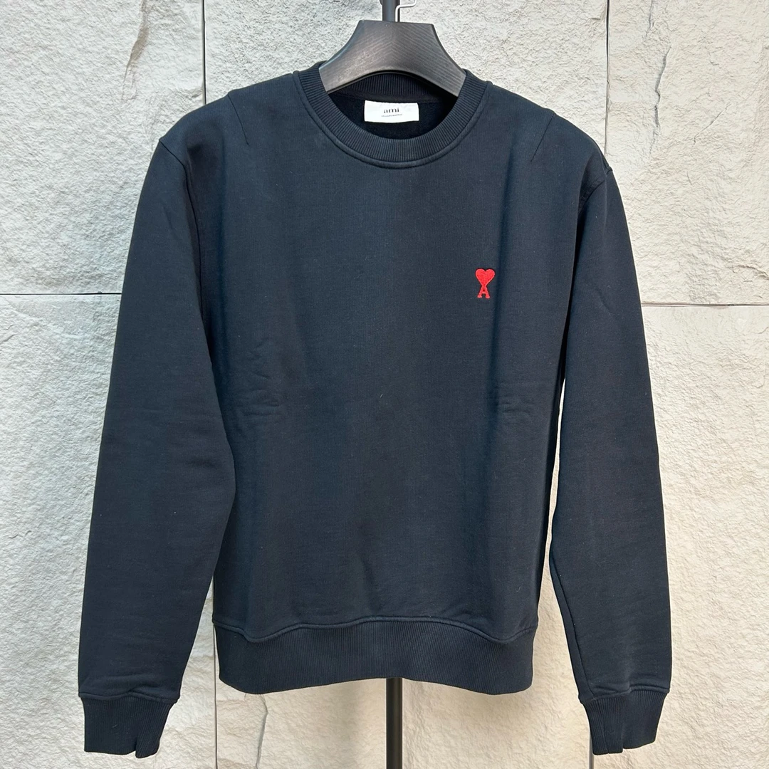 全新未使用 YSL/圣罗兰 AMIPARIS 黑色爱心卫衣 M码 ys000788