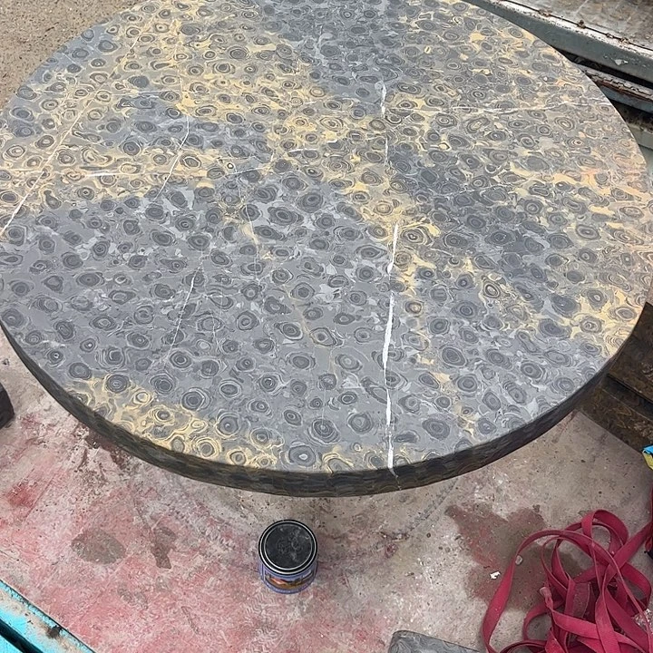 灵璧石金钱石圆桌面