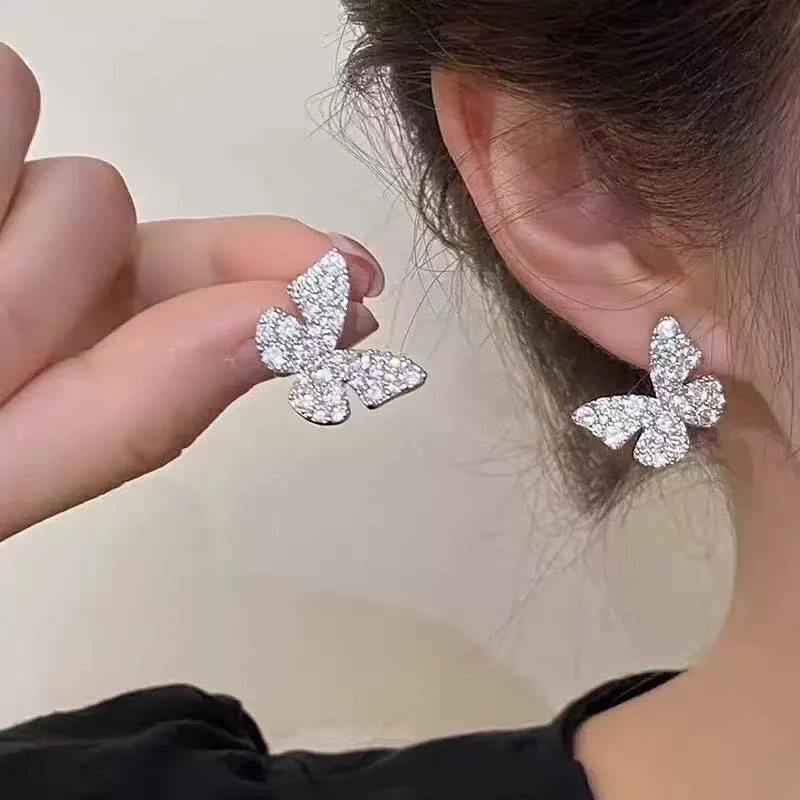 合金耳饰 高级感蝴蝶耳饰