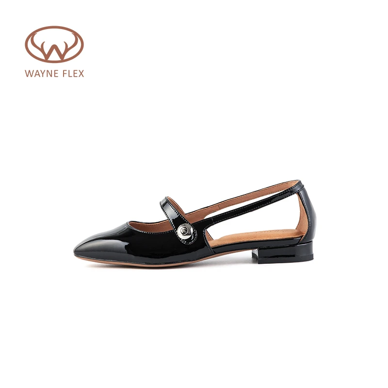 韦恩Wayne Flex方头法式风时尚玛丽珍单鞋4136