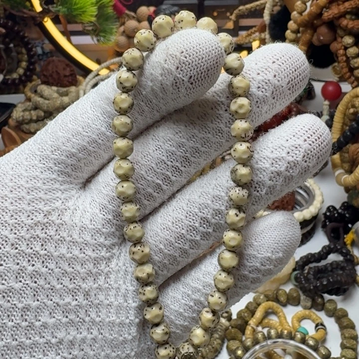 手串星月菩提2号车尺寸7石玉圆珠无相手持