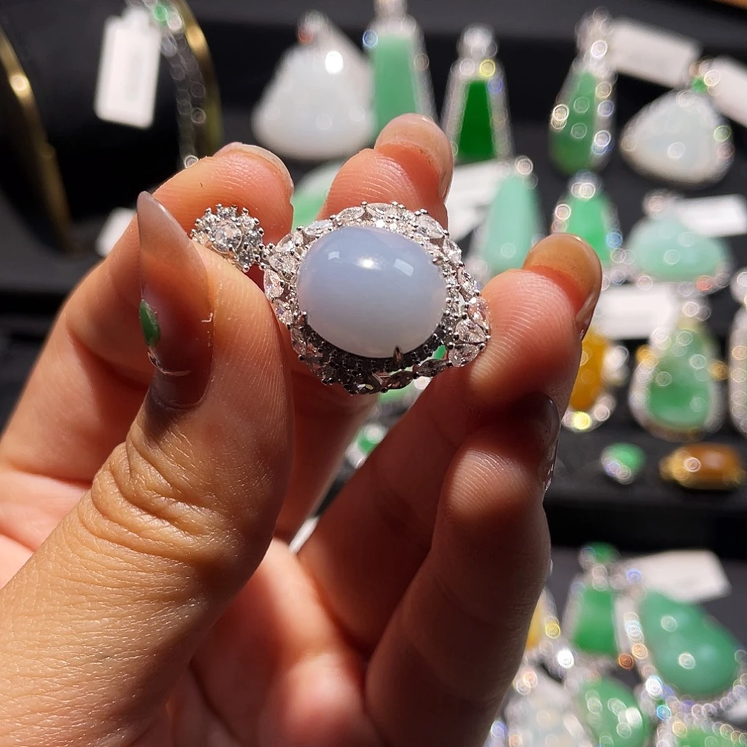 翡翠银S925镶嵌颈饰