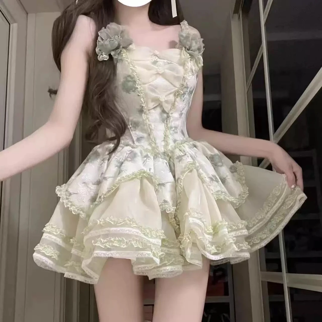【现货】茉莉雨渔老板原创Lolita优雅全款Jsk吊带日常连衣裙芭蕾风