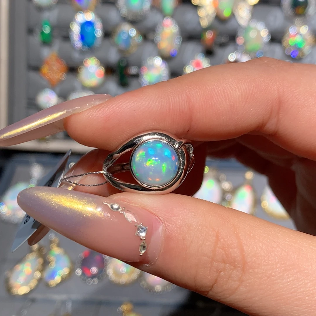 欧泊福利戒指t银S925镶嵌