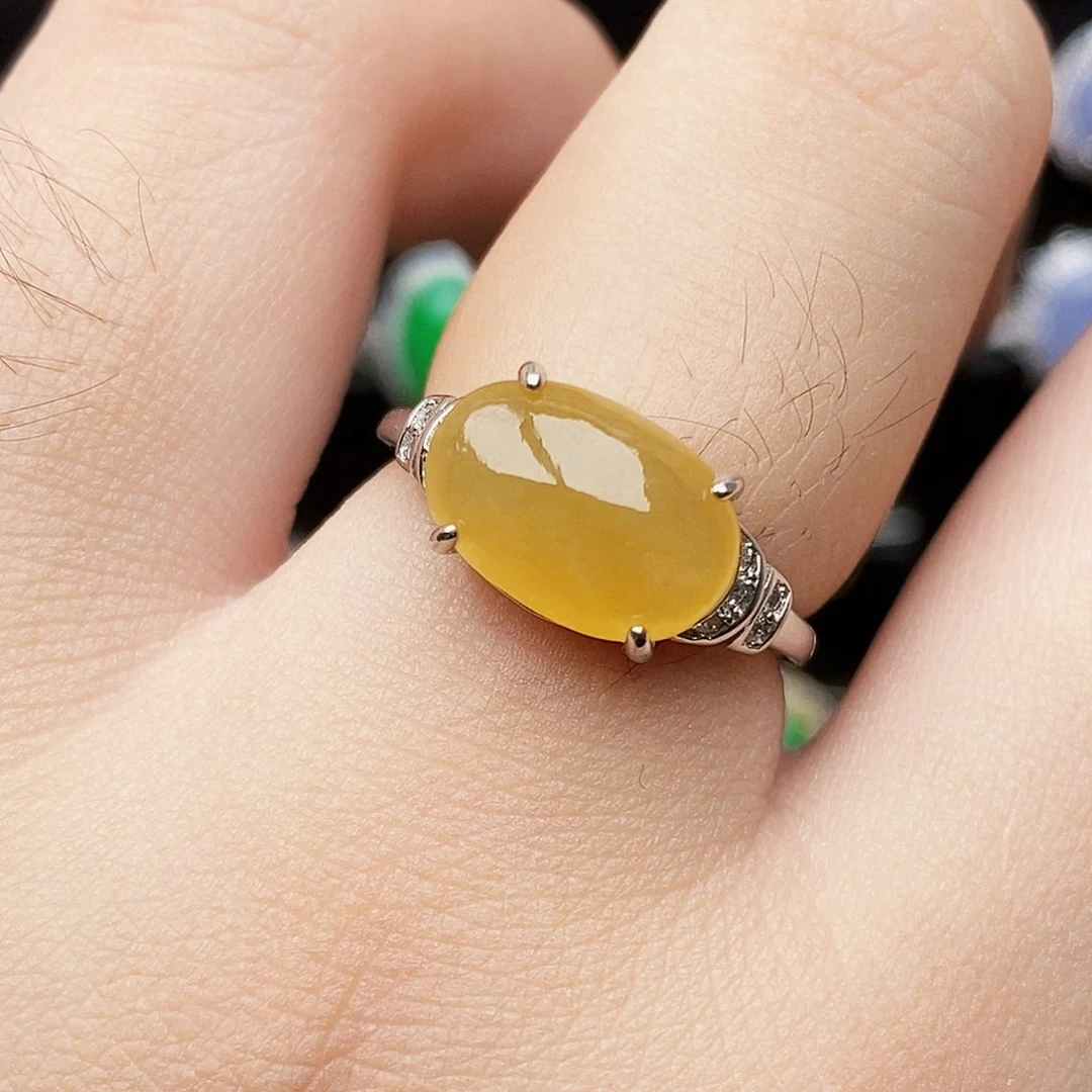 银S925镶嵌戒指翡翠0262