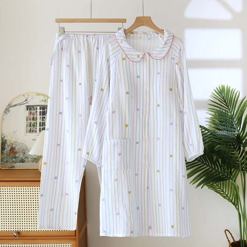 睡衣待产裙春秋薄款孕妇睡裙产妇睡裙夏季哺乳衣月子服套装长裤