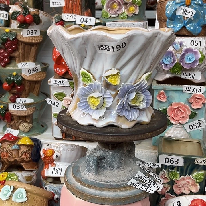 紫砂花盆粗陶材质多肉花盆孤品