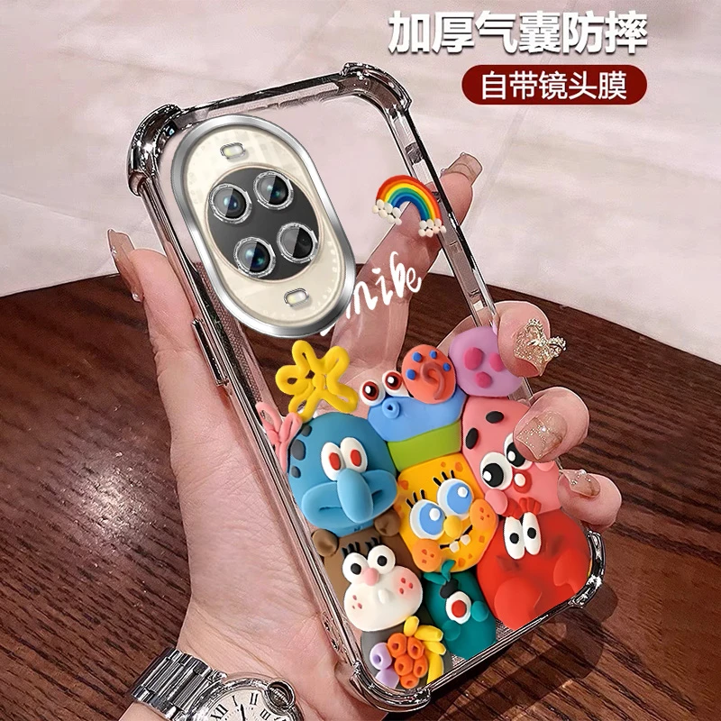 卡通适用华为nova14手机壳透明防摔Nova13硅胶镜头全包nova14pro