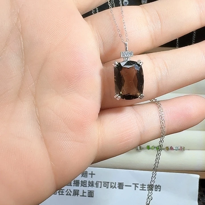 吊坠(不含链)烟晶银S925镶嵌