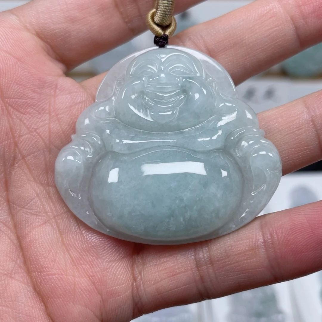 翡翠颈饰未镶嵌天然翡翠A货佛公F1号