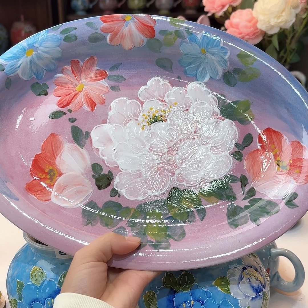 景德镇手绘高温釉下彩陶瓷茶具